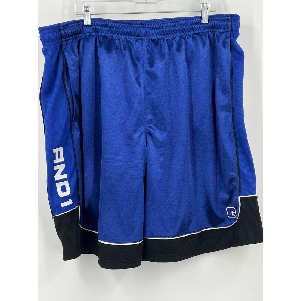 AND1  Shorts Mens 3XL Blue Dazzle Shinny Basketball Y2K Drawstring EUC 2025
